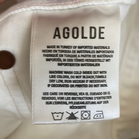Agolde Riley white distressed denim size 29 - Picture 10 of 12